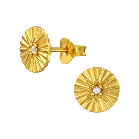 Okrúhly 8 mm vzorovaný kotúč - 925 Mincový Striebro #SC# s zirkóny #49398 | #AN#