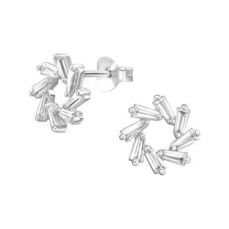 Kruh zdobený zirkónmi Puzetové náušnice so zirkónom šperky | All4silver