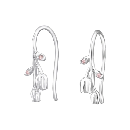 Tulipány so zirkónmi Náušnice so zirkónom šperky | All4silver