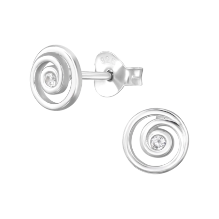 Špirála so zirkónom Puzetové náušnice so zirkónom šperky | All4silver