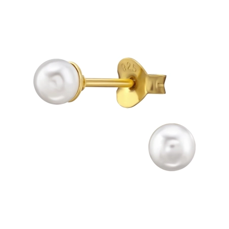 4 mm perly Puzetové náušnice s perlou šperky | All4silver