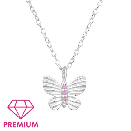 Motýľ so zirkónmi - Premium* Náhrdelníky s retiazkou šperky | All4silver