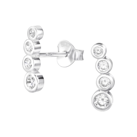 Spojené okrúhle zirkóny Puzetové náušnice so zirkónom šperky | All4silver