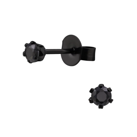 Okrúhle 3mm Puzetové náušnice z ocele šperky | All4silver