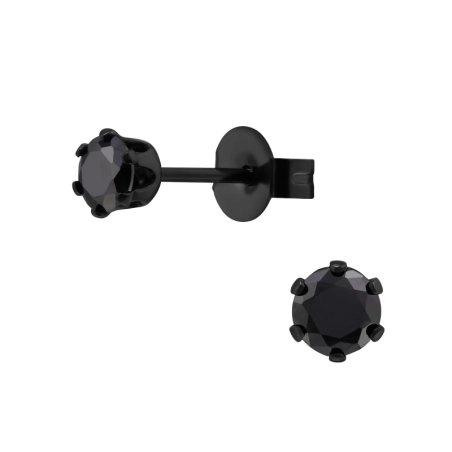 Okrúhle 4mm Puzetové náušnice z ocele šperky | All4silver