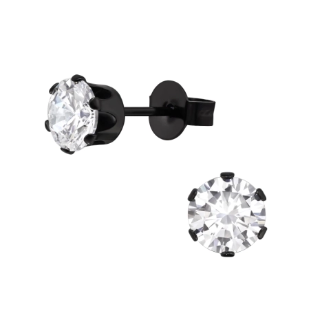 Okrúhle 6mm Puzetové náušnice z ocele šperky | All4silver