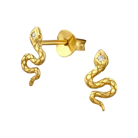 Zlatý Had so zirkónmi Puzetové náušnice so zirkónom šperky | All4silver