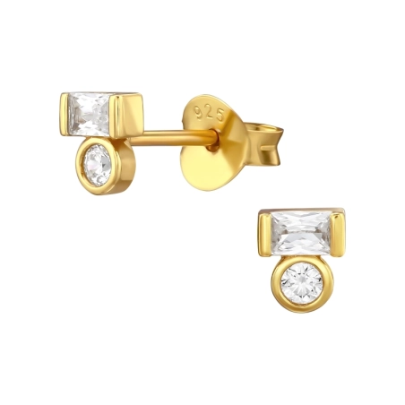 Bageta a okrúhla - 925 Mincový Striebro #SC# s zirkóny #47925 | #AN#