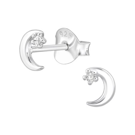 Mesiac - 925 Mincový Striebro #SC# s zirkóny #47847 | #AN#