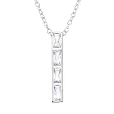 Tvar bagety - 925 Mincový Striebro #SC# s zirkóny #47822 | #AN#