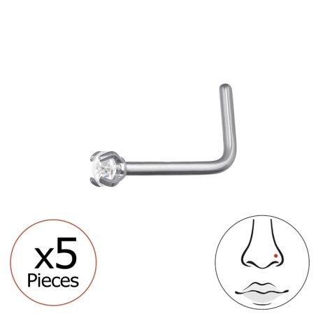 Okrúhle s krištáľom 2mm (20 G) 5 kusov Výpredaj Sperkov šperky | All4silver