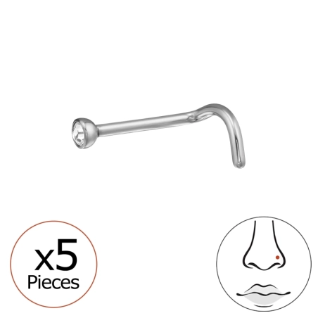 Okrúhly piercing do nosa 2mm (20 G) 5 kusov Geometrický tvary šperky | All4silver