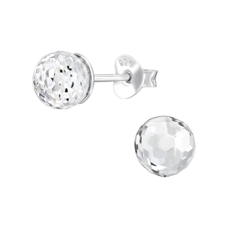 Fazetová gulička 6 mm Krištáľové puzetové náušnice šperky | All4silver