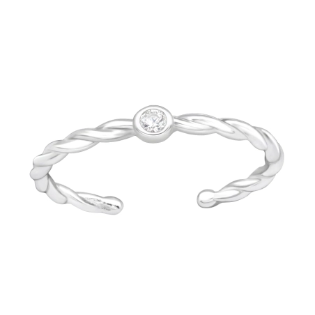 Skrútený so zirkónom Prstene na nohu šperky | All4silver