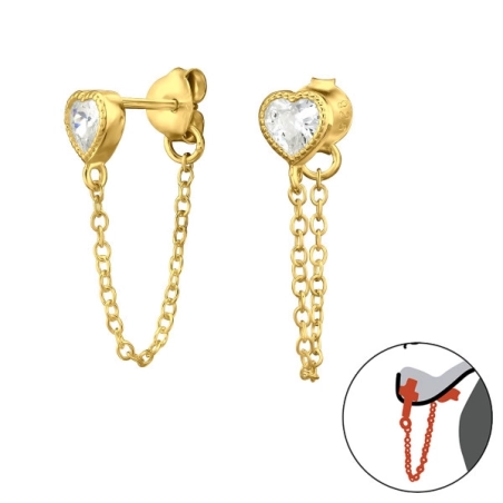 srdcové - 925 Mincový Striebro #SC# s zirkóny #47531 | #AN#