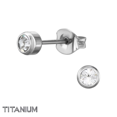 Okrúhle s krištáľom 3.9mm Geometrický tvary šperky | All4silver