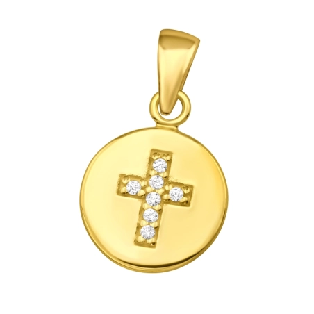 Kríž pozlátený Prívesky so zirkónom šperky | All4silver