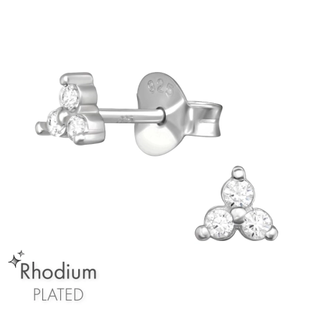 Trojuholníkový zhluk - 925 Mincový Striebro #SC# s zirkóny #47189 | #AN#