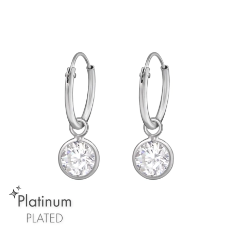 Visiaci ohrúhly zirkón Okrúhle náušnice šperky | All4silver