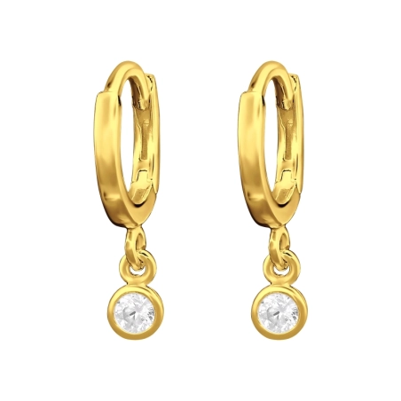 Krúžky so zirkónom 24k Pozlátené strieborné šperky šperky | All4silver