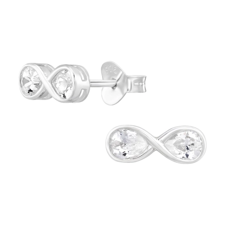 Nekonečno so zirkónmi Puzetové náušnice so zirkónom šperky | All4silver