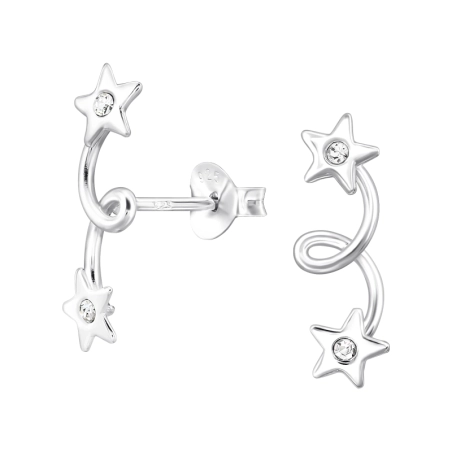 Hviezdy s krištáľmi Krištáľové puzetové náušnice šperky | All4silver