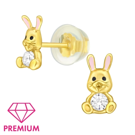 Pozlátený králik so zirkónom - Premium* Veľká noc šperky | All4silver