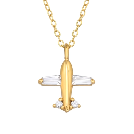 lietadlo - 925 Mincový Striebro #SC# s zirkóny #46824 | #AN#