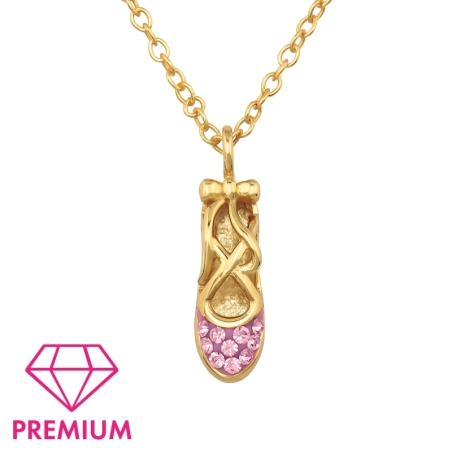 Pozlátené topánky baletky - Premium* Náhrdelníky s retiazkou šperky | All4silver