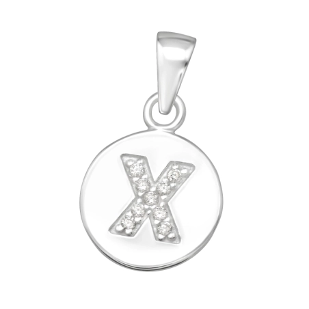 Písmeno "X" na medailónku Prívesky so zirkónom šperky | All4silver