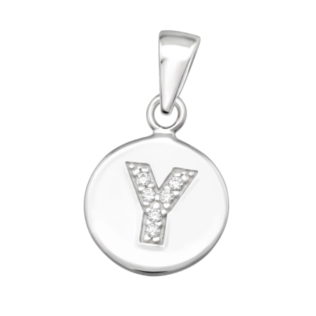Písmeno "Y" na medailónku Prívesky so zirkónom šperky | All4silver