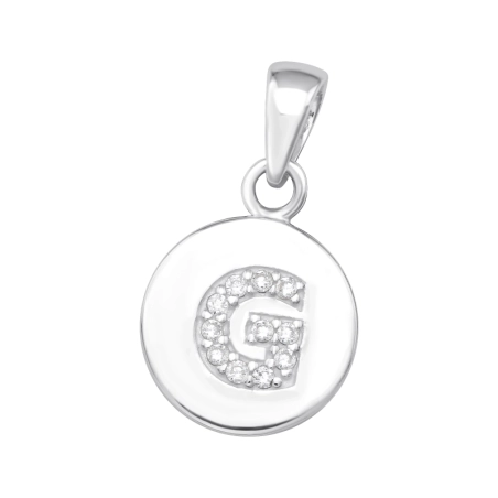 Písmeno "G" na medailónku Prívesky so zirkónom šperky | All4silver