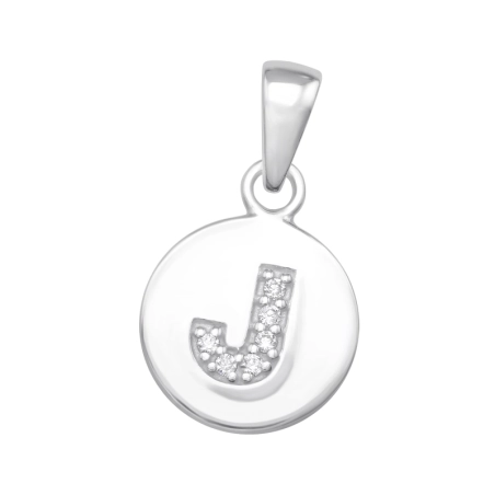 Písmeno "J" na medailónku Prívesky so zirkónom šperky | All4silver