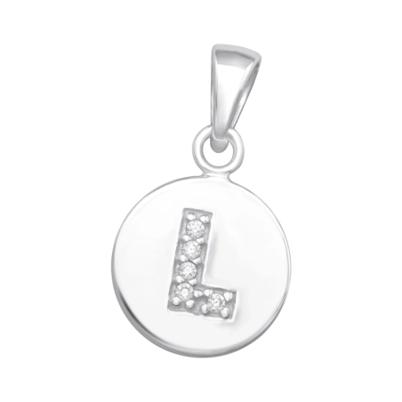 Písmeno "L" na medailónku Prívesky so zirkónom šperky | All4silver