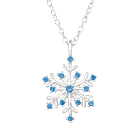 snehová vločka - 925 Mincový Striebro #SC# s zirkóny #46495 | #AN#