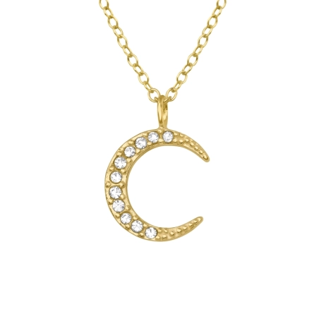 Pozlátený polmesiac Hviezdy, mesiac & slnko šperky | All4silver
