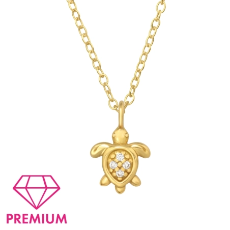 Pozlátená korytnačka - Premium* Náhrdelníky s retiazkou šperky | All4silver