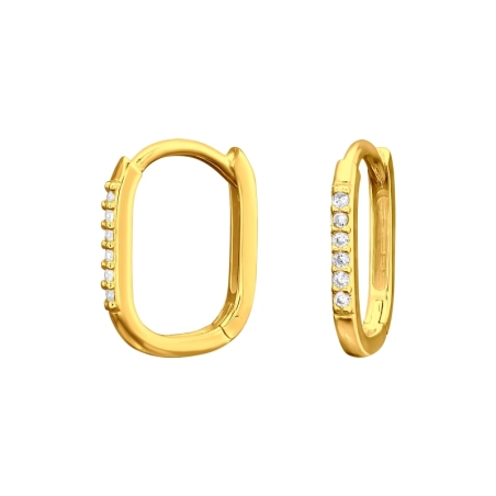 Pozlátené Huggies so zirkónmi 24k Pozlátené strieborné šperky šperky | All4silver