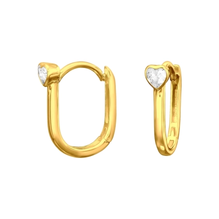 Pozlátené Huggies so srdiečkom 24k Pozlátené strieborné šperky šperky | All4silver