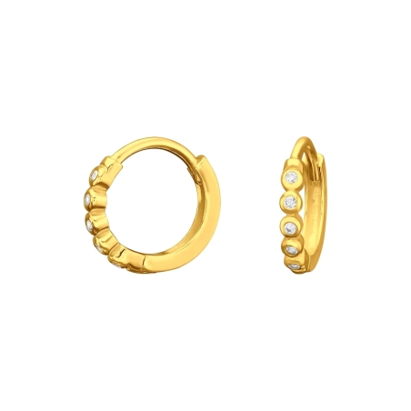 Pozlátené Huggies krúžky so zirkónmi 24k Pozlátené strieborné šperky šperky | All4silver