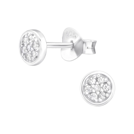 Okrúhle so zirkónmi Puzetové náušnice so zirkónom šperky | All4silver