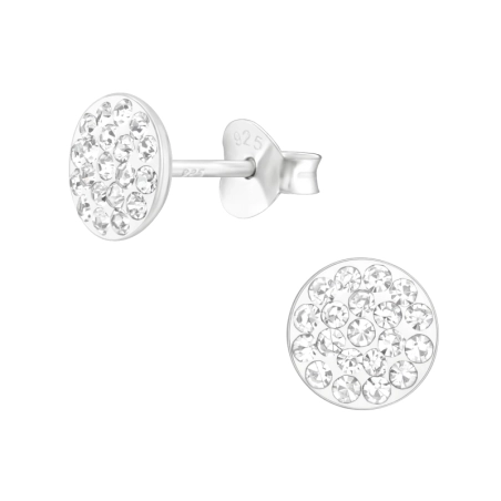 Okrúhle s krištáľmi Krištáľové puzetové náušnice šperky | All4silver