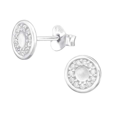 Okrúhle so zirkónmi Puzetové náušnice so zirkónom šperky | All4silver