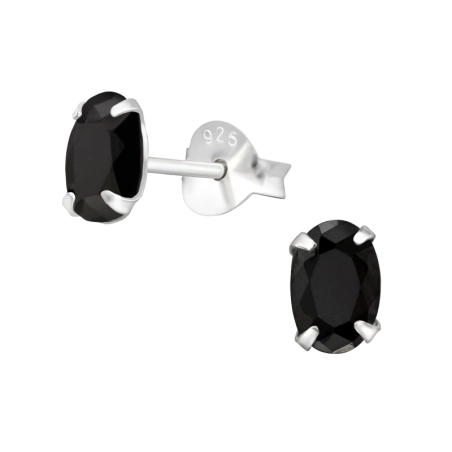 Ovál so zirkónom 4x6mm Základné náušnice šperky | All4silver