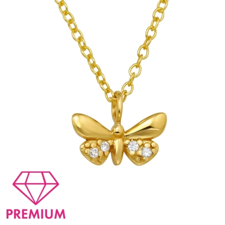 Pozlátený motýľ - Premium* Náhrdelníky s retiazkou šperky | All4silver