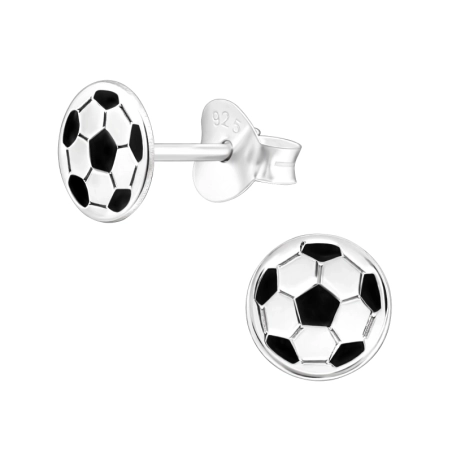 Futbalová lopta rezaná laserom Farebné puzetové náušnice šperky | All4silver