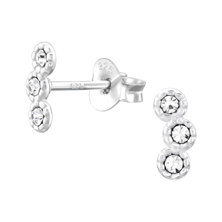 Geometrický Krištáľové puzetové náušnice šperky | All4silver