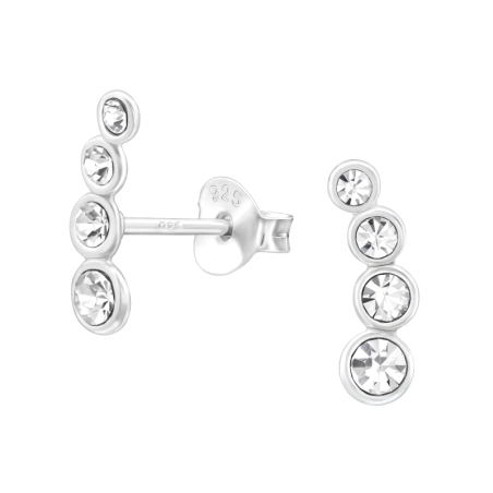 Geometrický s kryštáľmi Krištáľové puzetové náušnice šperky | All4silver