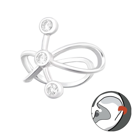 geometrický - 925 Mincový Striebro #SC# s zirkóny #44617 | #AN#