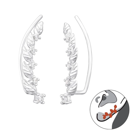 krídlo - 925 Mincový Striebro #SC# s zirkóny #44619 | #AN#